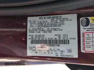 2012 Lincoln MKZ with VIN 3LNHL2JC0CR837748, listed as a IAAI auction lot 41903369 with 132,996 mi miles. Bid and sale history available at carsss.com. Image 9.
