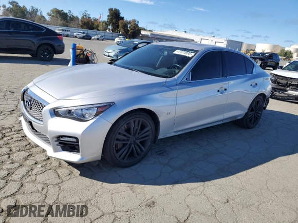 2015 Infiniti Q50 Premium with VIN JN1BV7AP4FM353845, listed as a Copart auction lot 47974885 with 111,011 mi miles and Salvage Title. Bid and sale history available at carsss.com. Image 1.