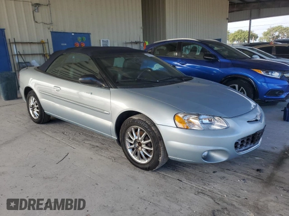 2002 Chrysler Sebring Limited with VIN 1C3EL65R32N295340, listed as a Copart auction lot 89090815 with Not provided miles and Non repairable. Bid and sale history available at DreamBid. Image 4.