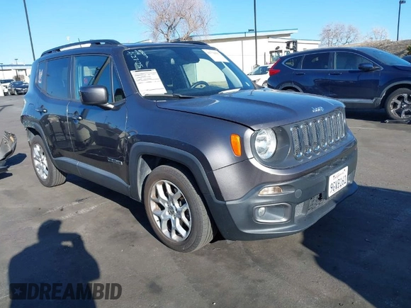 2018 Jeep Renegade Latitude with VIN ZACCJABB4JPJ03560, listed as a IAAI auction lot 41776537 with 72,504 mi miles and . Bid and sale history available at DreamBid. Image 1.