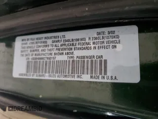 2002 Subaru Legacy Outback VDC z VIN 4S3BH896627653157, wystawiony jako Copart lot #49981775 z przebiegiem 265 573 mil mil oraz Czysty tytuł • Clean title. Historia ofert i sprzedaży dostępna na DreamBid. Obrazek 12.