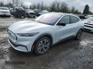 2021 Ford Mustang Mach-E Premium with VIN 3FMTK3SU0MMA25083, listed as a Copart auction lot 45001755 with 46,683 mi miles and Salvage Title. Bid and sale history available at DreamBid. Image 1.