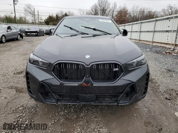 2025 BMW X6 M60i with VIN 5UX43EX02S9W76491, listed as a Copart auction lot 85033264 with 5,173 mi miles and Salvage Title. Bid and sale history available at carsss.com. Image 5.