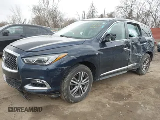 2019 Infiniti QX60 Luxe with VIN 5N1DL0MM1KC566946, listed as a IAAI auction lot 41887596 with 108,035 mi miles and . Bid and sale history available at DreamBid. Image 2.