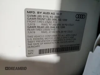2022 Audi Q3 Premium with VIN WA1AUCF39N1047969, listed as a Copart auction lot 70757204 with 30,800 mi miles and Salvage Title. Bid and sale history available at carsss.com. Image 13.