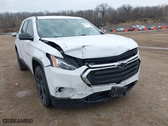 2018 Chevrolet Traverse LS with VIN 1GNERFKW0JJ222542, listed as a IAAI auction lot 41811876 with 104,512 mi miles. Bid and sale history available at carsss.com. Image 1.