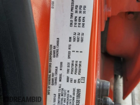 2008 Hummer H3 SUV Alpha with VIN 5GTEN63LX88186099, listed as a Copart auction lot 47097095 with 208,039 mi miles and Salvage Title. Bid and sale history available at carsss.com. Image 14.