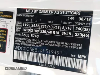 2019 Mercedes-Benz GLC 350e z VIN WDC0G5EB1KF519491, wystawiony jako IAAI lot #41858783 z przebiegiem 48 561 mil mil oraz . Historia ofert i sprzedaży dostępna na DreamBid. Obrazek 9.