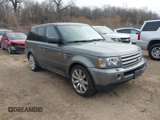 2008 Land Rover Range Rover Sport SC with VIN SALSH23458A135906, listed as a IAAI auction lot 41553624 with 169,459 mi miles. Bid and sale history available at carsss.com. Image 1.
