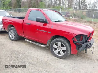 2012 Ram 1500 Express with VIN 3C6JD7AT5CG257933, listed as a IAAI auction lot 41931297 with 86,420 mi miles. Bid and sale history available at carsss.com. Image 1.