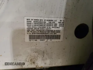 2016 Honda Pilot EX-L z VIN 5FNYF6H54GB026441, wystawiony jako Copart lot #55919035 z przebiegiem Nie podano mil oraz Czysty tytuł • Clean title. Historia ofert i sprzedaży dostępna na DreamBid. Obrazek 14.