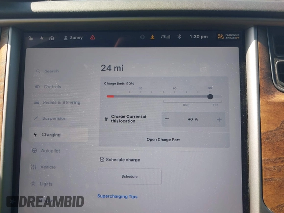 2020 Tesla Model S Long Range with VIN 5YJSA1E27LF397346, listed as a IAAI auction lot 40579015 with 43,779 mi miles and . Bid and sale history available at DreamBid. Image 17.