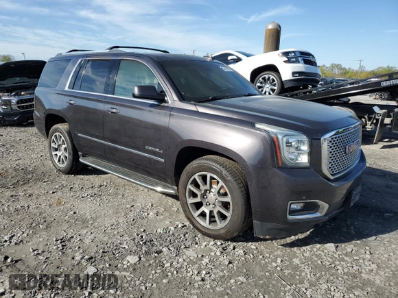 2015 GMC Yukon Denali with VIN 1GKS2CKJ9FR727818, listed as a Copart auction lot 50410655 with 0 mi miles and Salvage Title. Bid and sale history available at carsss.com. Image 4.