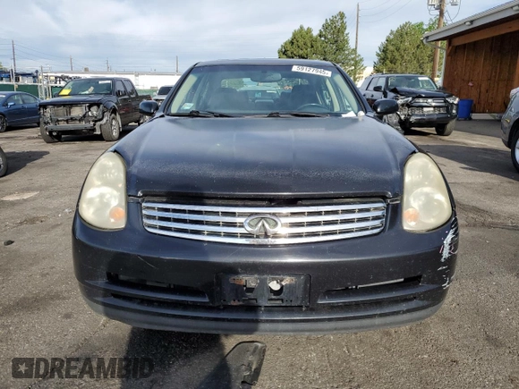 2004 Infiniti G35 w/Leather z VIN JNKCV51F34M708688, wystawiony jako Copart lot #59127945 z przebiegiem 199 727 mil mil oraz Szkoda całkowita • Salvage title. Historia ofert i sprzedaży dostępna na DreamBid. Obrazek 5.