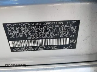 2008 Lexus IS 250 with VIN JTHBK262682066459, listed as a IAAI auction lot 41643393 with 156,091 mi miles and . Bid and sale history available at DreamBid. Image 9.