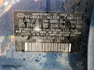 2016 Hyundai Elantra SE with VIN KMHDH4AE9GU601398, listed as a Copart auction lot 49423875 with 60,984 mi miles and Salvage Title. Bid and sale history available at carsss.com. Image 12.