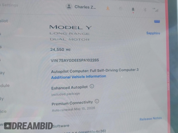 2023 Tesla Model Y Long Range z VIN 7SAYGDEE5PA102285, wystawiony jako IAAI lot #42402981 z przebiegiem 24 550 mil mil oraz . Historia ofert i sprzedaży dostępna na DreamBid. Obrazek 16.