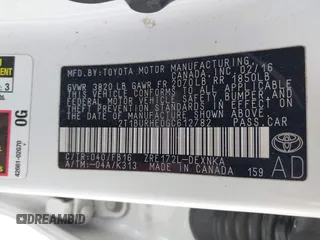 2016 Toyota Corolla L with VIN 2T1BURHE0GC612782, listed as a IAAI auction lot 42186528 with 200,942 mi miles and . Bid and sale history available at DreamBid. Image 9.