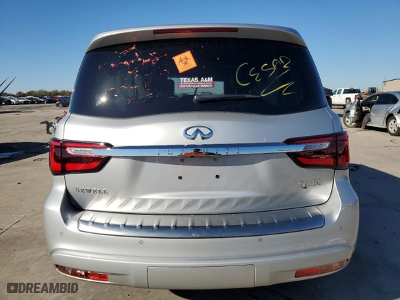 2022 Infiniti QX80 SENSORY with VIN JN8AZ2BF8N9743861, listed as a Copart auction lot 83819394 with 16,255 mi miles and Salvage Title. Bid and sale history available at carsss.com. Image 6.