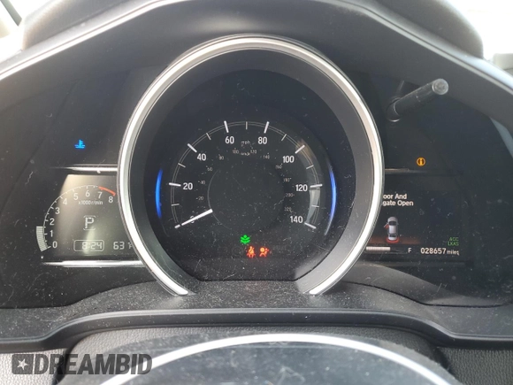 2019 Honda Fit EX with VIN 3HGGK5H81KM743381, listed as a Copart auction lot 52186255 with 28,657 mi miles and Salvage Title. Bid and sale history available at DreamBid. Image 9.