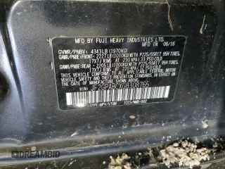 2016 Subaru Crosstrek Premium z VIN JF2GPABCXG8308765, wystawiony jako Copart lot #57187255 z przebiegiem Nie podano mil oraz Szkoda całkowita • Salvage title. Historia ofert i sprzedaży dostępna na DreamBid. Obrazek 13.