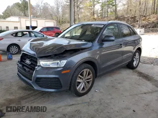 2018 Audi Q3 Premium with VIN WA1BCCFS6JR009805, listed as a Copart auction lot 50938585 with 55,524 mi miles and Salvage Title. Bid and sale history available at carsss.com. Image 1.