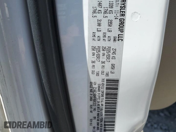 2015 Chrysler Town & Country Touring with VIN 2C4RC1BG4FR601313, listed as a Copart auction lot 48514685 with 186,328 mi miles and Salvage Title. Bid and sale history available at carsss.com. Image 14.