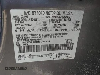 2002 Ford F-350 XL with VIN 1FTSW31S22EC38429, listed as a IAAI auction lot 42268182 with Not provided miles and . Bid and sale history available at DreamBid. Image 9.