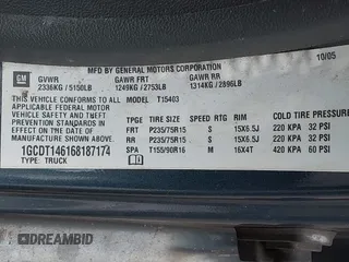 2006 Chevrolet Colorado 1LT with VIN 1GCDT146168187174, listed as a IAAI auction lot 42594654 with 208,604 mi miles and . Bid and sale history available at DreamBid. Image 9.
