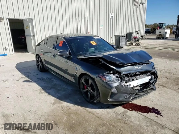 2019 Genesis G70 3.3T Advanced with VIN KMTG34LE1KU022137, listed as a Copart auction lot 76611254 with 59,082 mi miles and Salvage Title. Bid and sale history available at carsss.com. Image 10.