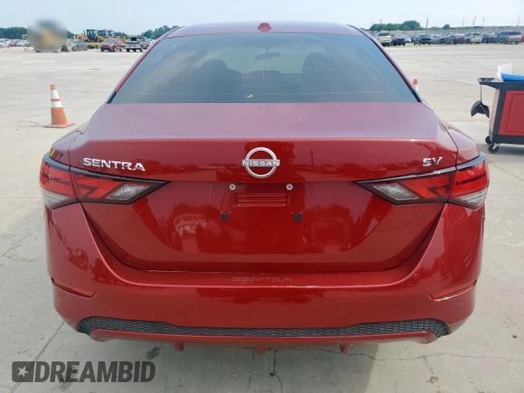 2024 Nissan Sentra SV with VIN 3N1AB8CVXRY206369, listed as a Copart auction lot 58091235 with 21,781 mi miles and Salvage title. Bid and sale history available at DreamBid. Image 6.