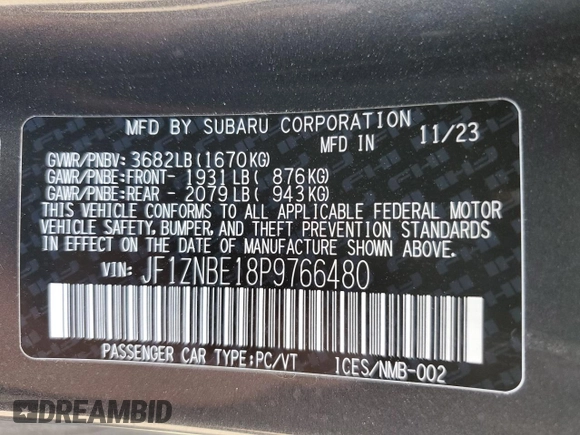 2023 Toyota GR86 Premium with VIN JF1ZNBE18P9766480, listed as a Copart auction lot 43665815 with 8,887 mi miles and Salvage Title. Bid and sale history available at carsss.com. Image 12.
