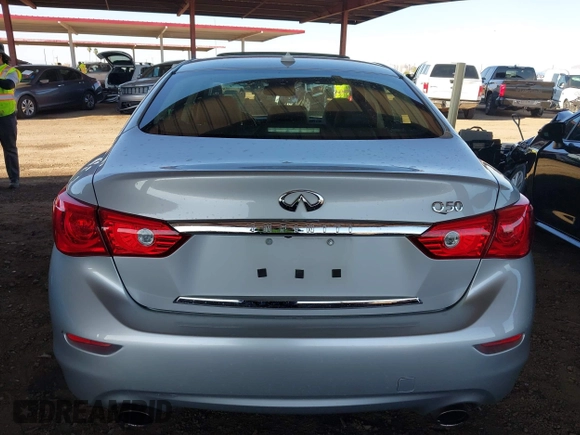 2017 Infiniti Q50 3.0t Premium with VIN JN1EV7AP4HM739763, listed as a IAAI auction lot 42011605 with 90,608 mi miles. Bid and sale history available at carsss.com. Image 15.