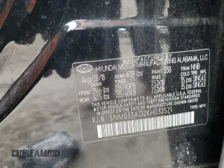 2019 Hyundai Santa Fe SEL Plus z VIN 5NMS33AD2KH032521, wystawiony jako Copart lot #88968355 z przebiegiem 95 784 mil mil oraz Szkoda całkowita • Salvage title. Historia ofert i sprzedaży dostępna na DreamBid. Obrazek 14.