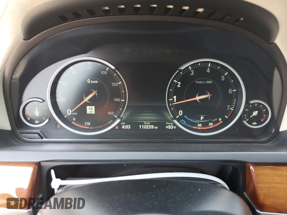 2014 BMW 7 Series ALPINA B7 with VIN WBAYE8C50ED134885, listed as a Copart auction lot 60315005 with 110,259 mi miles and Salvage title. Bid and sale history available at DreamBid. Image 9.