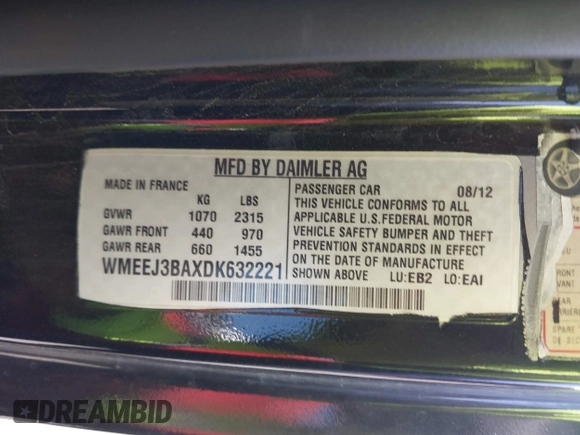 2013 Smart fortwo Pure z VIN WMEEJ3BAXDK632221, wystawiony jako IAAI lot #42243706 z przebiegiem 75 815 mil mil oraz . Historia ofert i sprzedaży dostępna na DreamBid. Obrazek 9.
