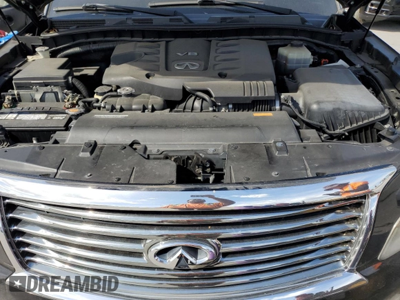2011 Infiniti QX56 7-passenger with VIN JN8AZ2NF7B9501652, listed as a Copart auction lot 76238674 with 102,157 mi miles and Salvage Title. Bid and sale history available at carsss.com. Image 12.