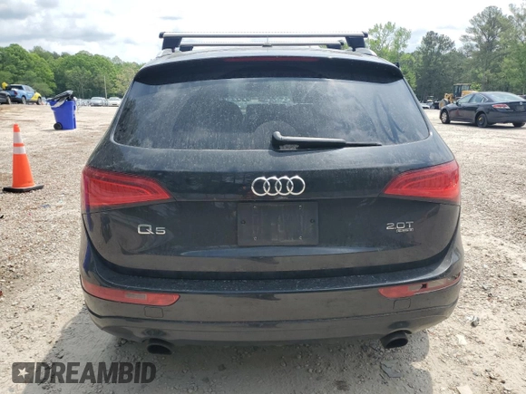 2013 Audi Q5 Premium with VIN WA1CFAFP8DA059460, listed as a Copart auction lot 54691185 with Not provided miles and Salvage title. Bid and sale history available at DreamBid. Image 6.