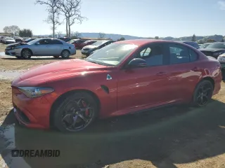 2023 Alfa Romeo Giulia Quadrifoglio with VIN ZARFAMEV9P7674755, listed as a Copart auction lot 44815825 with 25,387 mi miles and Salvage title. Bid and sale history available at DreamBid. Image 1.