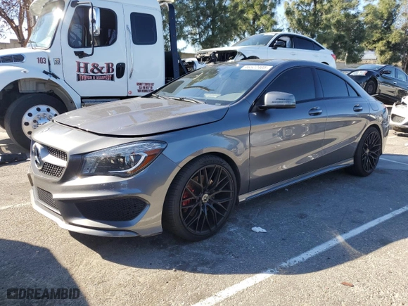 2015 Mercedes-Benz CLA-Class CLA 250 with VIN WDDSJ4EB6FN213253, listed as a Copart auction lot 46522405 with 0 mi miles and Salvage Title. Bid and sale history available at carsss.com. Image 1.