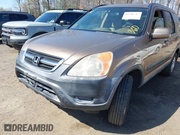 2002 Honda CR-V EX with VIN JHLRD78862C032843, listed as a IAAI auction lot 41906681 with 230,019 mi miles. Bid and sale history available at carsss.com. Image 6.