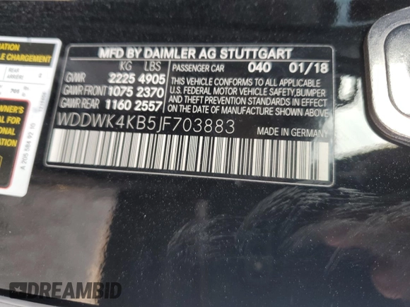 2018 Mercedes-Benz C 300 with VIN WDDWK4KB5JF703883, listed as a Copart auction lot 82379194 with 40,344 mi miles and Salvage title. Bid and sale history available at DreamBid. Image 13.