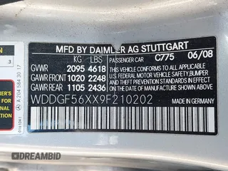 2009 Mercedes-Benz C-Class 3.5L Sport with VIN WDDGF56XX9F210202, listed as a IAAI auction lot 41671054 with 193,450 mi miles. Bid and sale history available at carsss.com. Image 9.