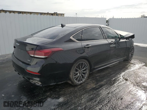 2018 Genesis G80 Sport z VIN KMHGN4JB1JU250294, wystawiony jako Copart lot #71487574 z przebiegiem Nie podano mil oraz Szkoda całkowita • Salvage title. Historia ofert i sprzedaży dostępna na DreamBid. Obrazek 3.
