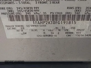 2015 Ford Taurus SHO с VIN 1FAHP2KT0FG191815, выставлен на аукционе IAAI как лот 42593226 с пробегом 125 493 миль миль и . История ставок и продаж доступна на DreamBid. Изображение 9.