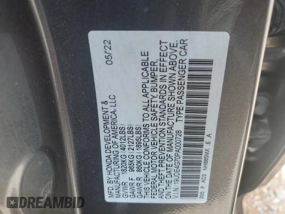 2023 Acura Integra Technology with VIN 19UDE4G70PA000728, listed as a Copart auction lot 55433275 with 49,242 mi miles and Non repairable. Bid and sale history available at DreamBid. Image 13.