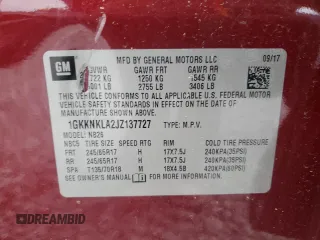 2018 GMC Acadia SLE with VIN 1GKKNKLA2JZ137727, listed as a Copart auction lot 52146765 with 58,857 mi miles and Salvage Title. Bid and sale history available at carsss.com. Image 13.