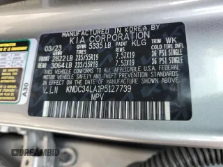 2023 Kia EV6 Wind z VIN KNDC34LA1P5127739, wystawiony jako Copart lot #46373545 z przebiegiem 11 806 mil mil oraz Szkoda całkowita • Salvage title. Historia ofert i sprzedaży dostępna na DreamBid. Obrazek 12.