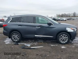 2013 Infiniti JX35 with VIN 5N1AL0MM8DC303486, listed as a IAAI auction lot 41516004 with 155,970 mi miles. Bid and sale history available at carsss.com. Image 13.