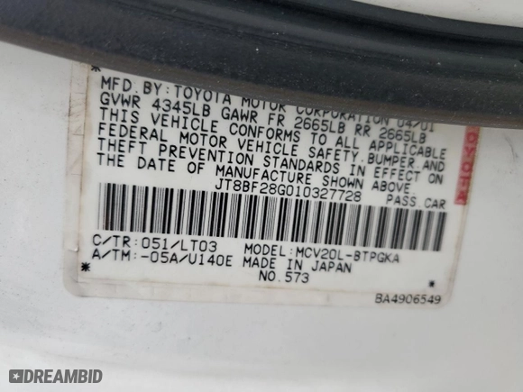 2001 Lexus ES 300 with VIN JT8BF28G010327728, listed as a Copart auction lot 50715025 with 211,424 mi miles and Salvage Title. Bid and sale history available at carsss.com. Image 12.
